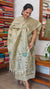 Pista Green Semi Tussar Suit with Painting - ETV6