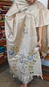 Beige Semi Tussar Suit with Painting - ETV6 - Grey