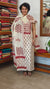 Off White and Maroon Block Printed Cotton Suit