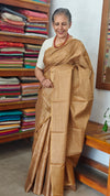 Mustard Brown Noel Tussar Silk Saree with Jacquard Weaving - JNT46