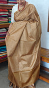 Mustard Brown Noel Tussar Silk Saree with Jacquard Weaving - JNT46