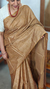 Mustard Brown Noel Tussar Silk Saree with Jacquard Weaving - JNT46