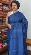 Royal Blue Noel Tussar Silk Saree with Jacquard Weaving - JNT46
