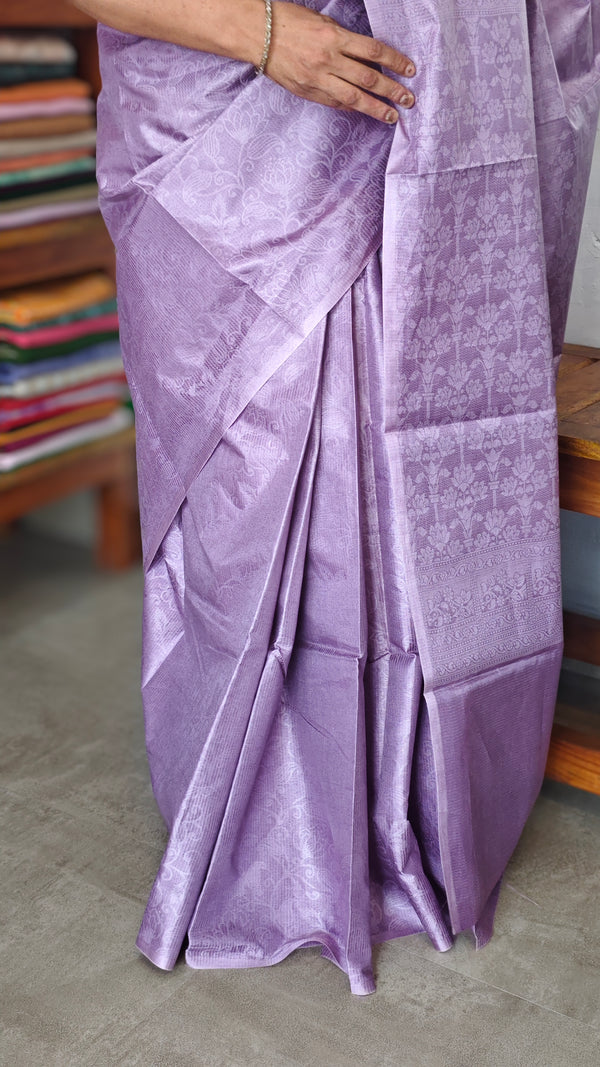 Lavender Noel Tussar Silk Saree with Jacquard Weaving - JNT46