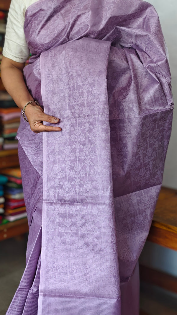 Lavender Noel Tussar Silk Saree with Jacquard Weaving - JNT46