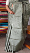 Fern Green Noel Tussar Silk Saree with Jacquard Weaving - JNT46