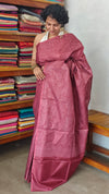 Maroon Noel Tussar Silk Saree with Jacquard Weaving - JNT46