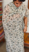 Sage Green Linen Cotton Suit with Floral Dupatta - BVC5
