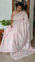 Pink Muslin Saree with Parsi Embroidery - 6437