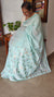 Aqua Blue Muslin Saree with Parsi Embroidery - 6437