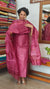 Hot Pink Printed Tussar Silk Suit - TN293