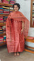 Dark Peach Printed Tussar Silk Suit - TN293