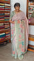 Lilac and Green Printed Linen Tissue Saree - DMA37