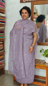 Lavender Crushed Organza Embroidered Suit - PFV4
