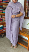 Lavender Crushed Organza Embroidered Suit - PFV4