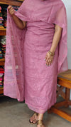 Mauve Embroidered Crushed Organza Suit - PFV4