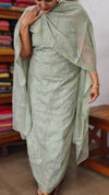 Sage Green Embroidered Crushed Organza Suit - PFV4