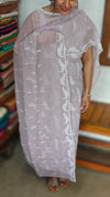 Dusty Lavended Embroidered Crushed Organza Suit - PFV4 - A1
