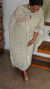 Pastel Pista Green Embroidered Crushed Organza Suit - PFV4 - A1