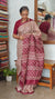 Cream and Maroon Printed Desi Tussar Silk Saree - EX2843