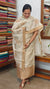 Cream and Brown Woven and Printed Semi Silk Suit - CSU8