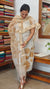 Off White and Mustard Net Kota Suit with Applique and Embroidery - 4221