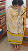 Black and Light Beige Geometric Block Print Chanderi Silk Suit - MC059
