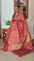 Peach and Wine Zari Checked Desi Tussar Silk Saree - KPR3