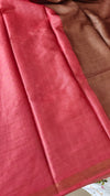Chocolate Mauve Zari Checked Desi Tussar Silk Saree - KPR3