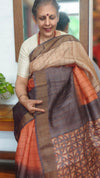 Three shade Zari Checked Desi Tussar Silk Saree - KPR3