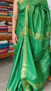 Forest Green Mini Checks Semi Silk Saree - BGR8