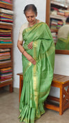 Peridot Green Mini Checks Semi Silk Saree - BGR8