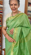 Peridot Green Mini Checks Semi Silk Saree - BGR8