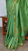 Peridot Green Mini Checks Semi Silk Saree - BGR8