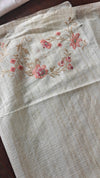 Light Beige and Peach Kota Saree with Cross Stitch Embroidery - 5033