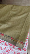 Kalamkari printed saree with Banarasi Borders