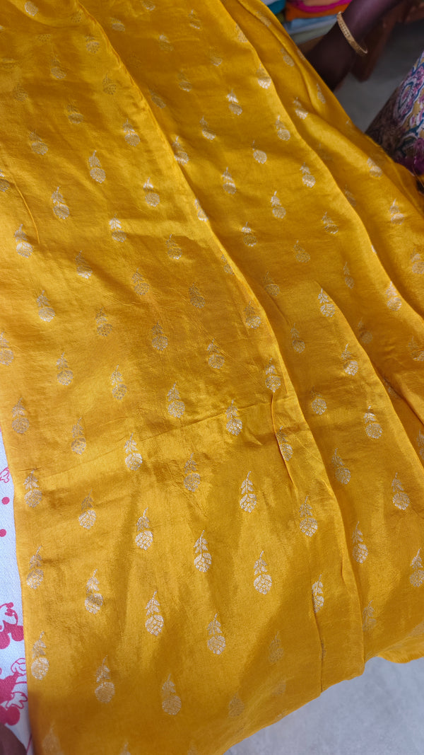 Wine Check Chinon Silk Banarasi Saree