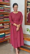 Maroon Cotton 2 piece Coord Set