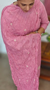 Pink Cotton 3 piece cotton kurti set