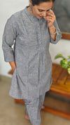 Blue Cotton Linen Coord Set