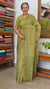 Moss Green Tissue Linen Saree with Hand Embroidery - JL391 - 1
