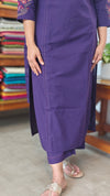 Violet Cotton 3 piece kurti set - RC69