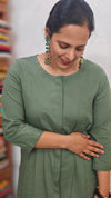 Dark Sage Green Cotton 2 piece Coord Set - RC69