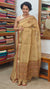 Golden Beige Linen Tissue Embroidered Saree - JL391