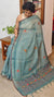 Ice Blue Linen Tissue Embroidered Saree - JL391 - 2