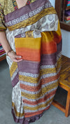 Pure Desi Tussar Silk Block Printed Saree