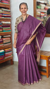 Grape Wine Chanderi Tussar Silk Saree - ANX19
