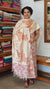 Printed Semi Silk Suit - Beige and Pink - ETV9