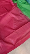 Green and Maroon Semi Silk Saree with Contrast Palla - BTK5