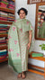 Green Floral Printed Checked Tussar Silk Suit - 61NZ